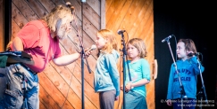 Sharing the stage and looping with some young volunteer artists. Midsummer Music Festival, 2013.
